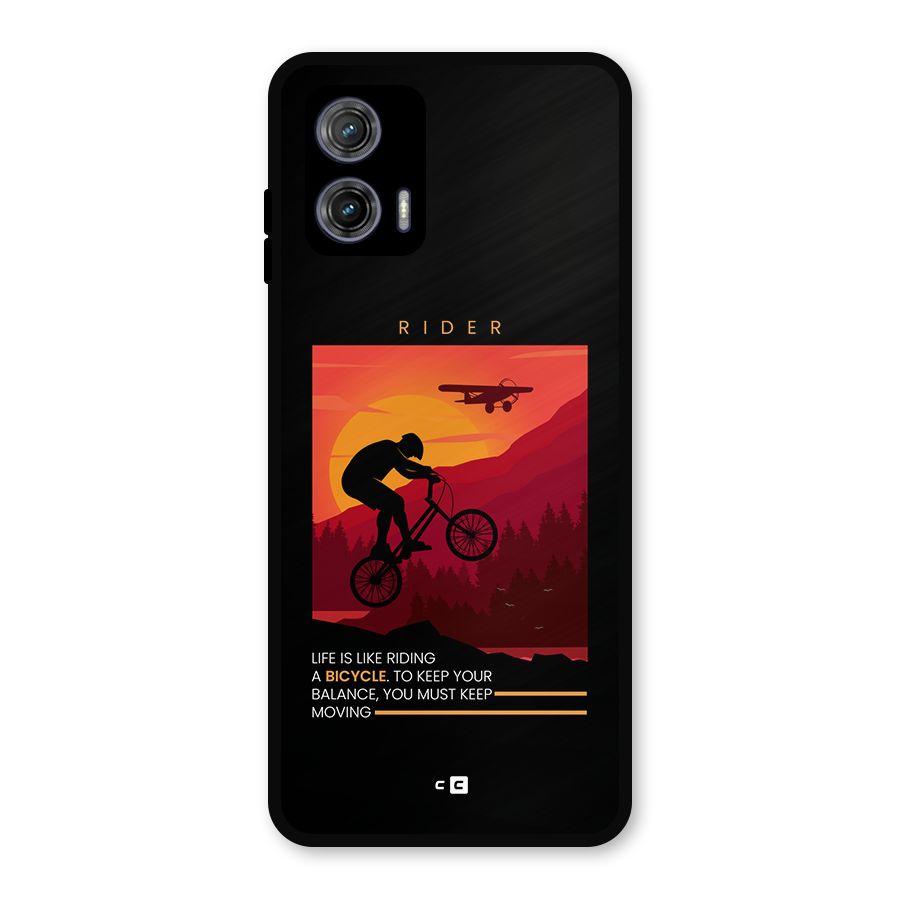Keep Moving Rider Metal Back Case for Moto G73