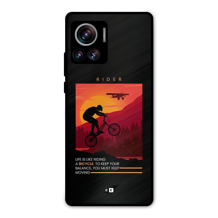 Keep Moving Rider Metal Back Case for Motorola Edge 30 Ultra