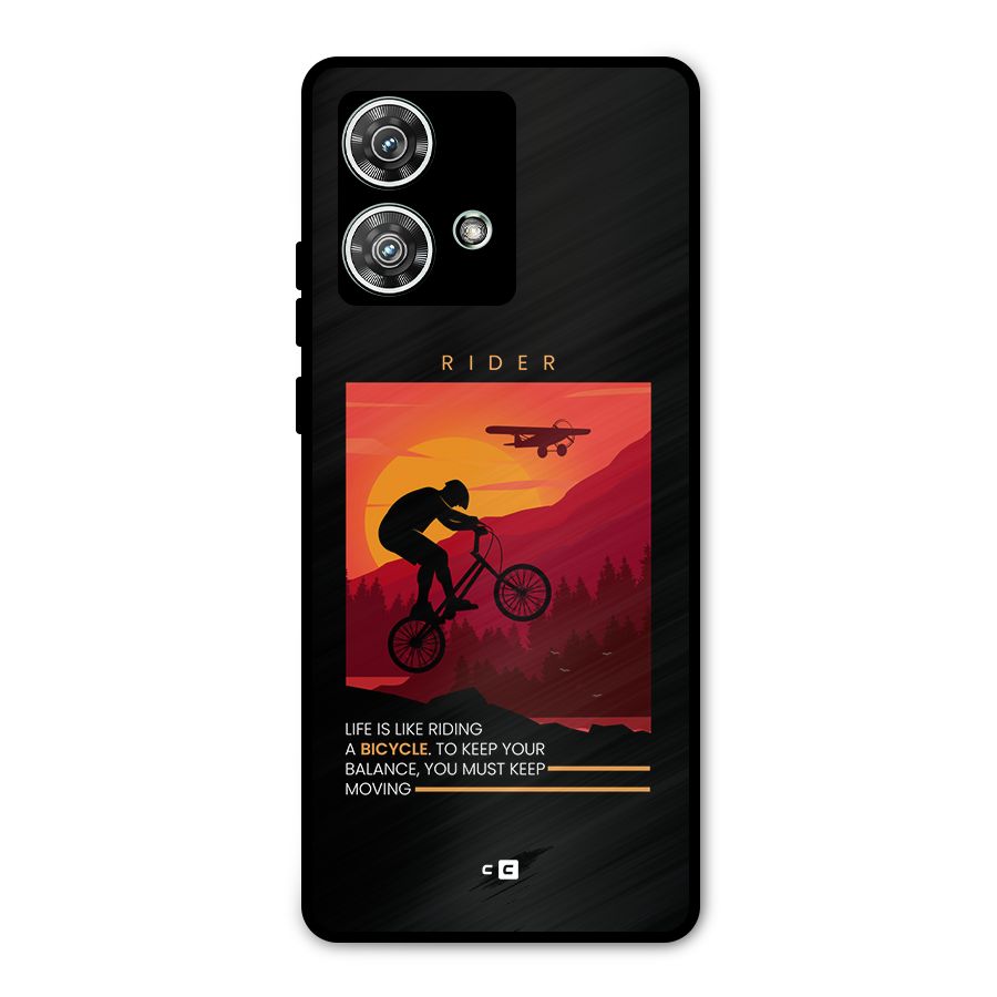 Keep Moving Rider Metal Back Case for Motorola Edge 40 Neo