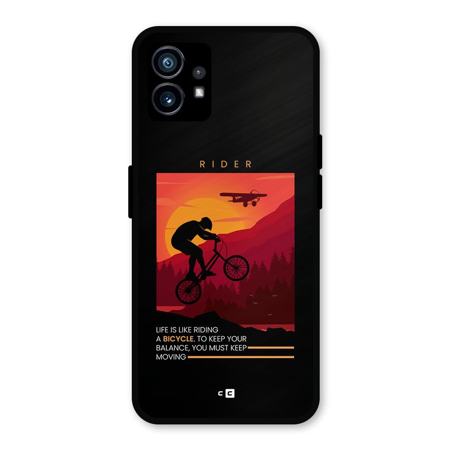 Keep Moving Rider Metal Back Case for Nothing Phone 1