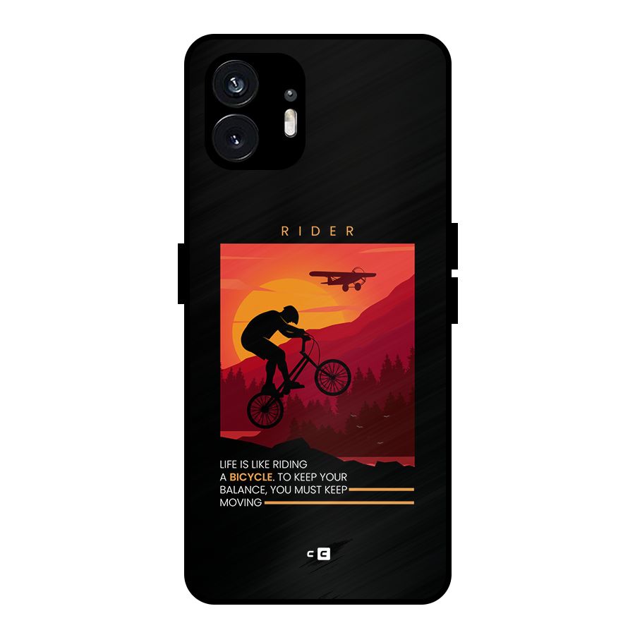 Keep Moving Rider Metal Back Case for Nothing Phone 2