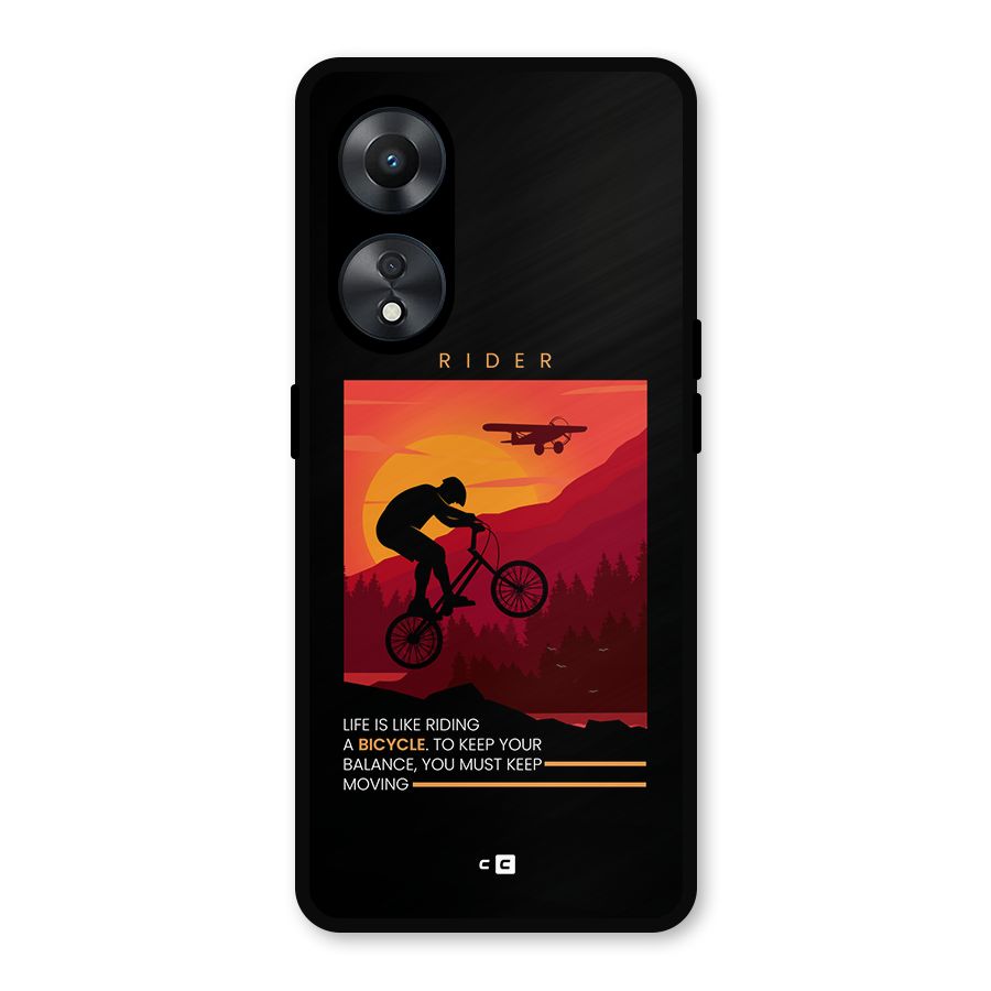 Keep Moving Rider Metal Back Case for Oppo A78