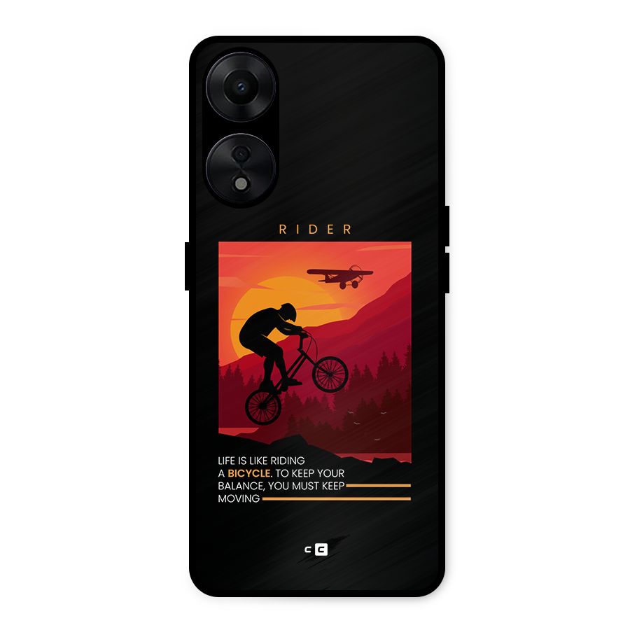 Keep Moving Rider Metal Back Case for Oppo A78 5G