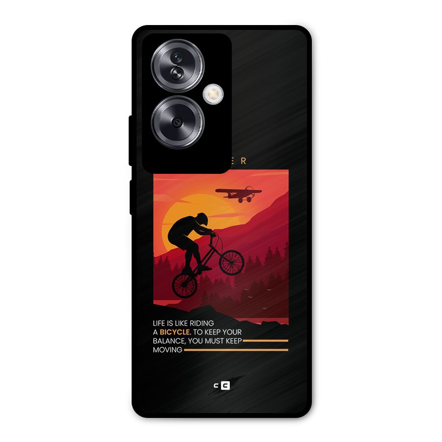 Keep Moving Rider Metal Back Case for Oppo A79 5G