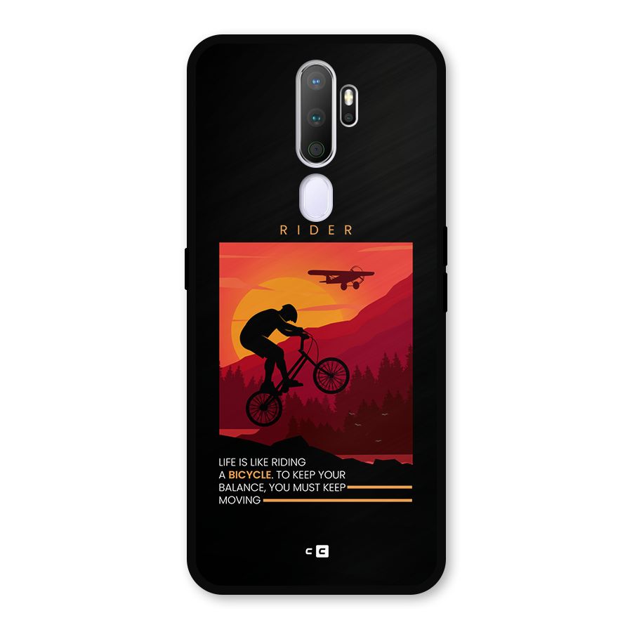 Keep Moving Rider Metal Back Case for Oppo A9 (2020)