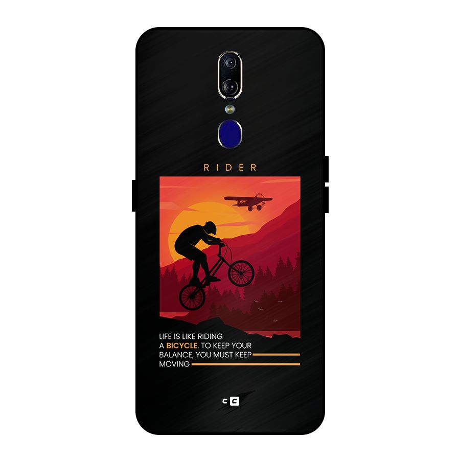 Keep Moving Rider Metal Back Case for Oppo F11