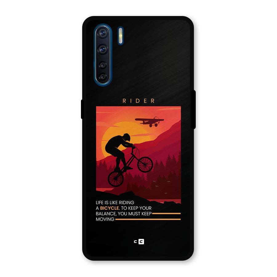Keep Moving Rider Metal Back Case for Oppo F15
