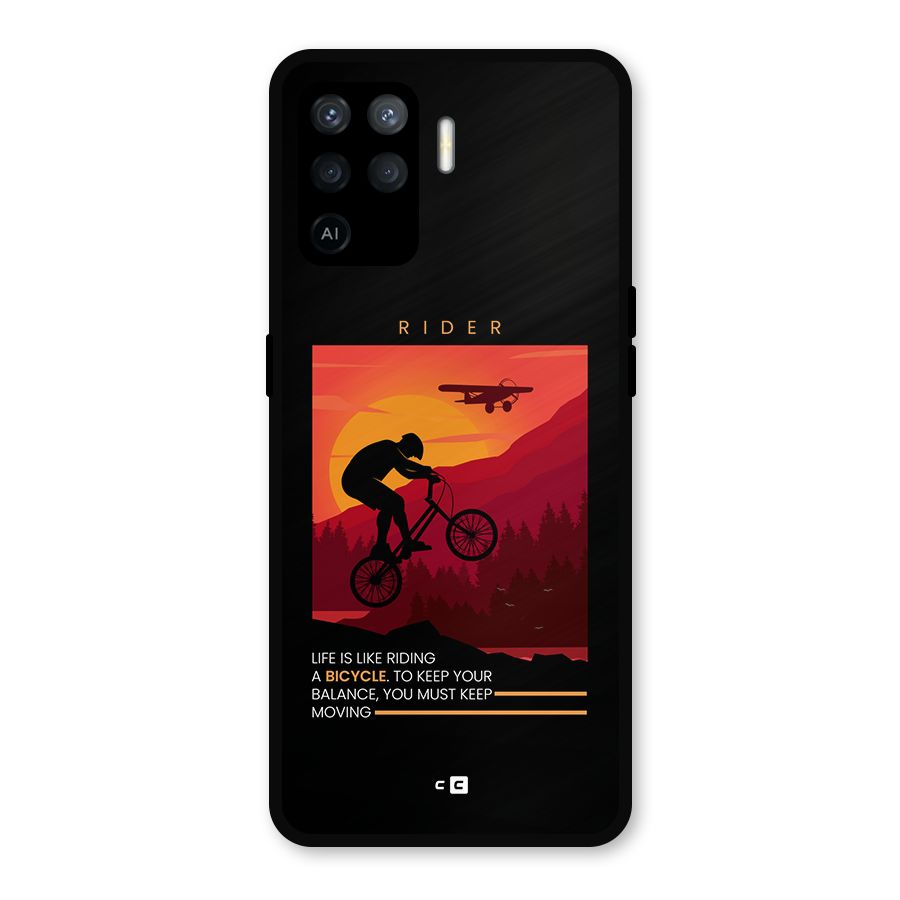 Keep Moving Rider Metal Back Case for Oppo F19 Pro