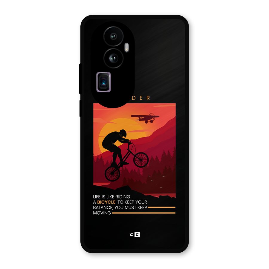 Keep Moving Rider Metal Back Case for Oppo Reno10 Pro Plus