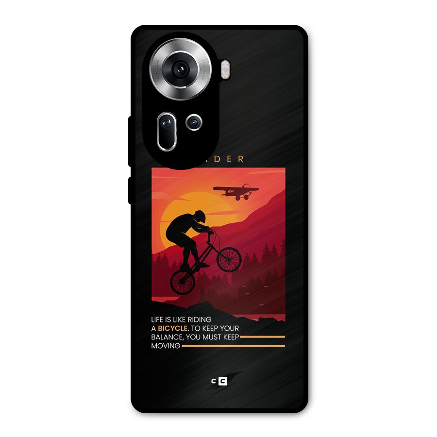 Keep Moving Rider Metal Back Case for Oppo Reno11 5G