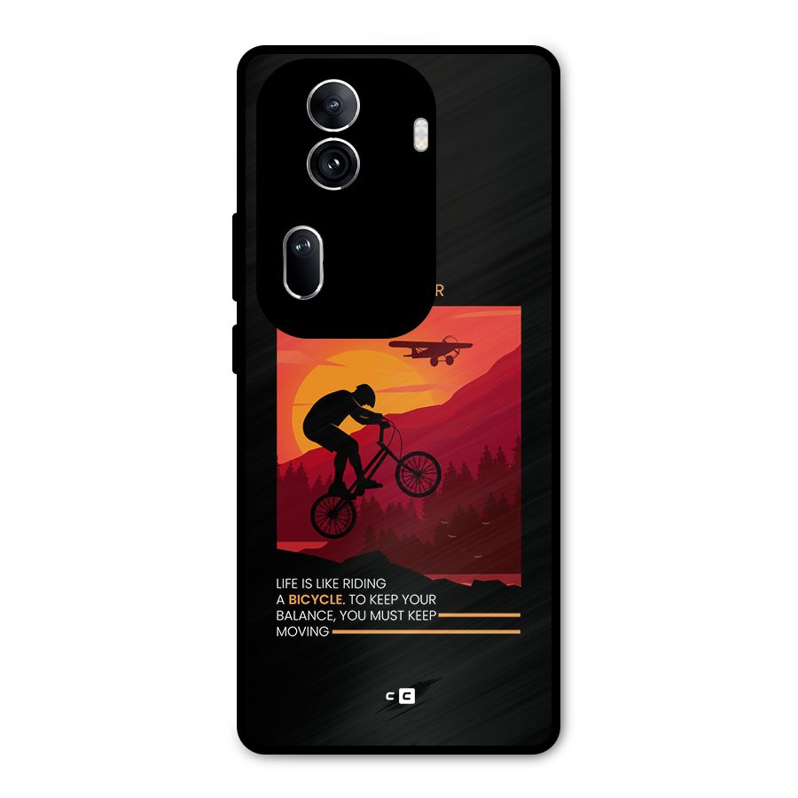 Keep Moving Rider Metal Back Case for Oppo Reno11 Pro 5G