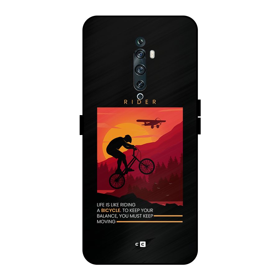 Keep Moving Rider Metal Back Case for Oppo Reno2 Z