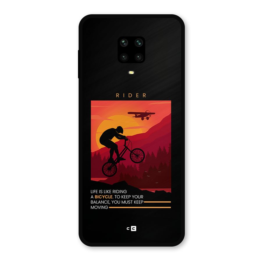 Keep Moving Rider Metal Back Case for Poco M2