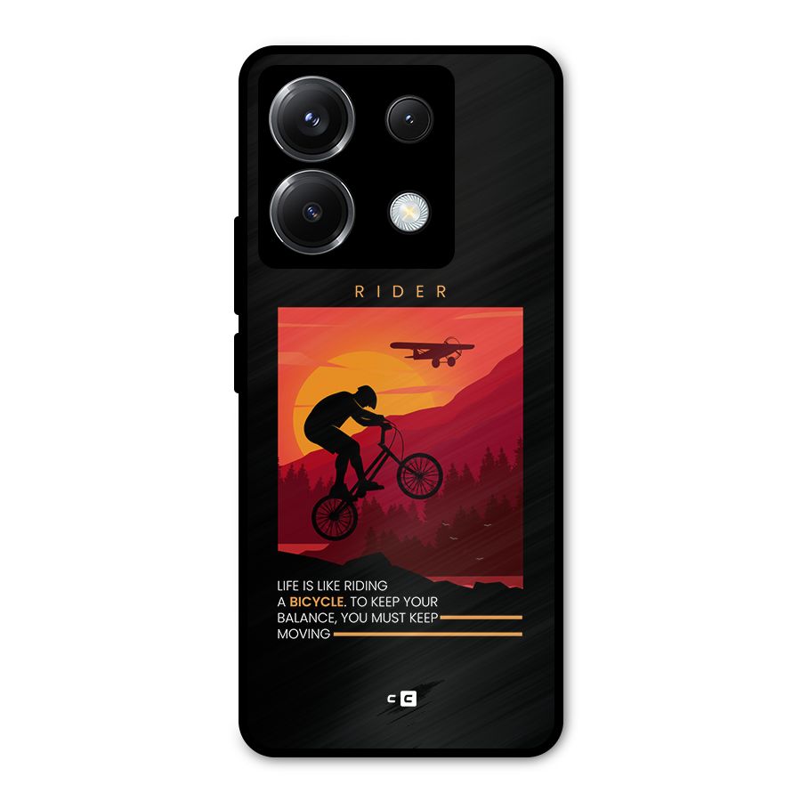 Keep Moving Rider Metal Back Case for Poco X6