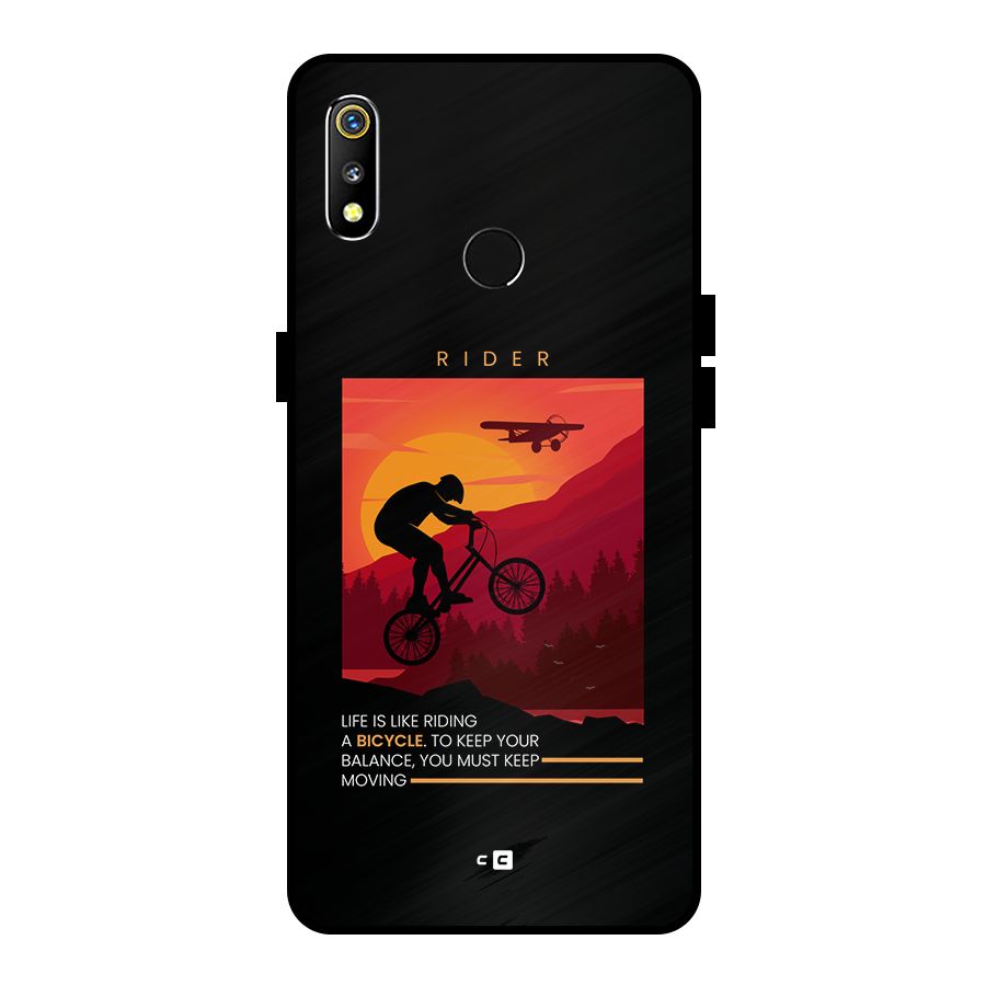 Keep Moving Rider Metal Back Case for Realme 3i