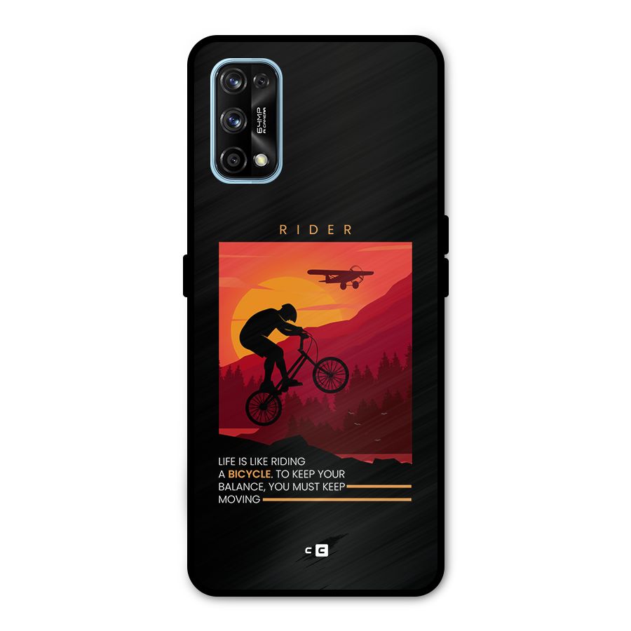 Keep Moving Rider Metal Back Case for Realme 7 Pro