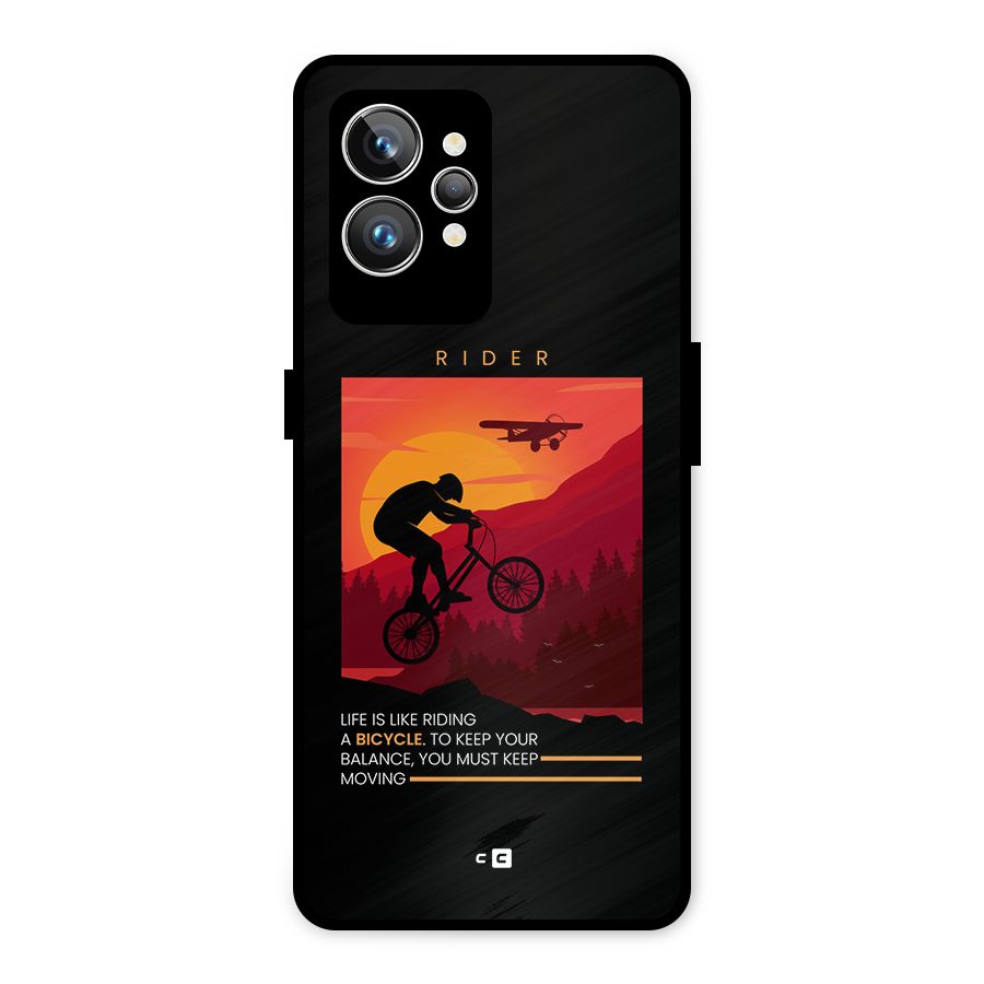 Keep Moving Rider Metal Back Case for Realme GT2 Pro