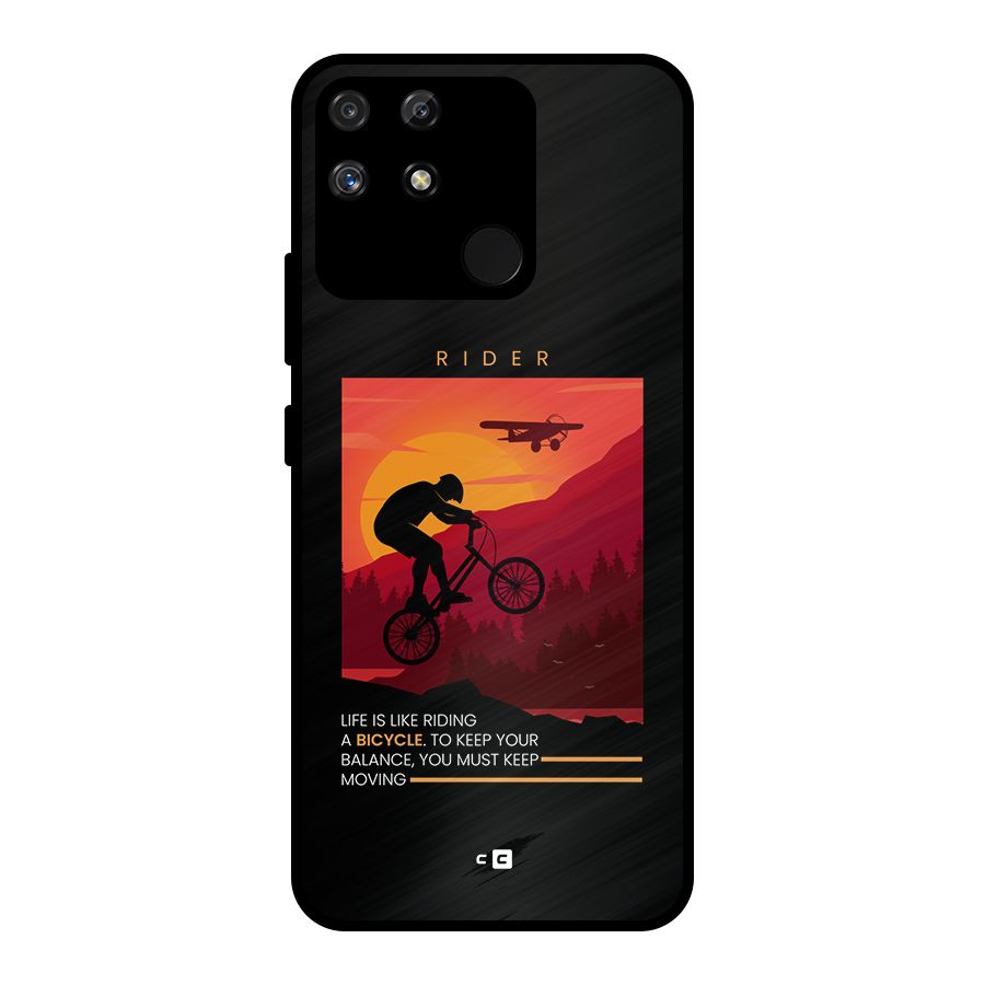 Keep Moving Rider Metal Back Case for Realme Narzo 50A
