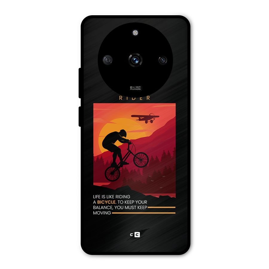 Keep Moving Rider Metal Back Case for Realme Narzo 60 5G