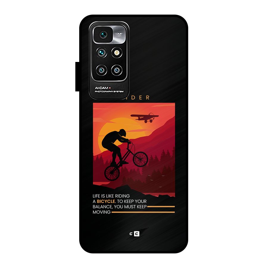 Keep Moving Rider Metal Back Case for Redmi 10 Prime