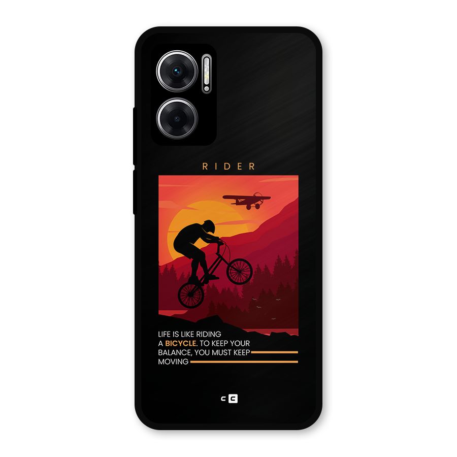Keep Moving Rider Metal Back Case for Redmi 11 Prime 5G
