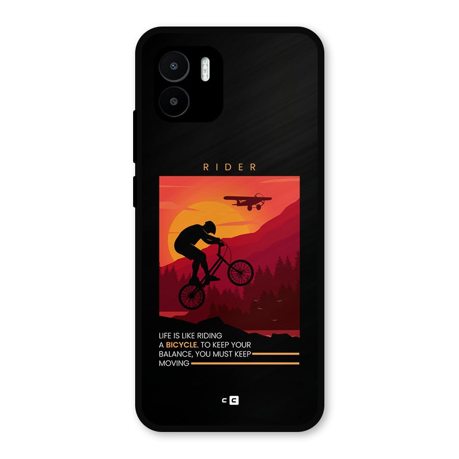 Keep Moving Rider Metal Back Case for Redmi A1