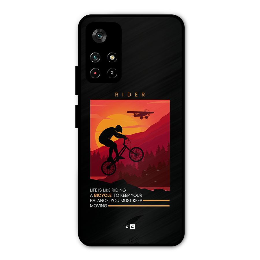 Keep Moving Rider Metal Back Case for Redmi Note 11T 5G