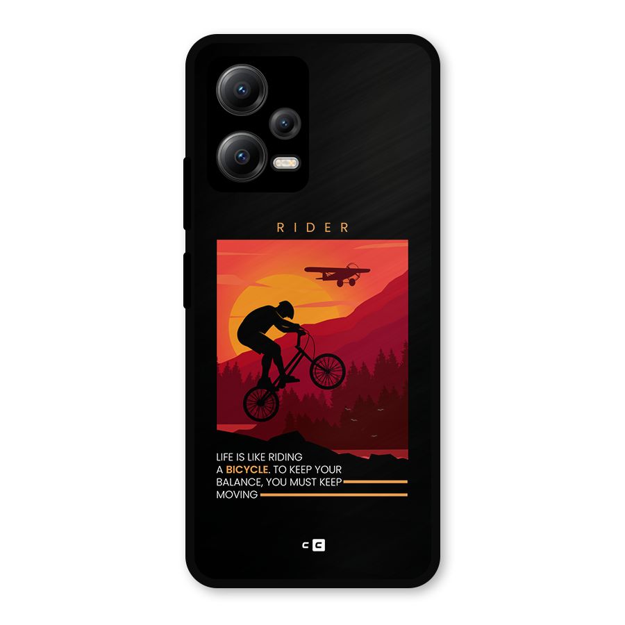 Keep Moving Rider Metal Back Case for Redmi Note 12 5G