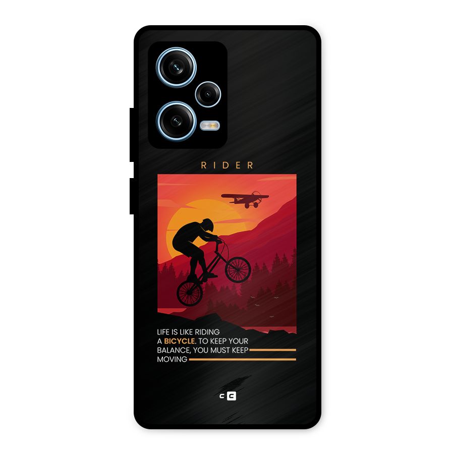 Keep Moving Rider Metal Back Case for Redmi Note 12 Pro