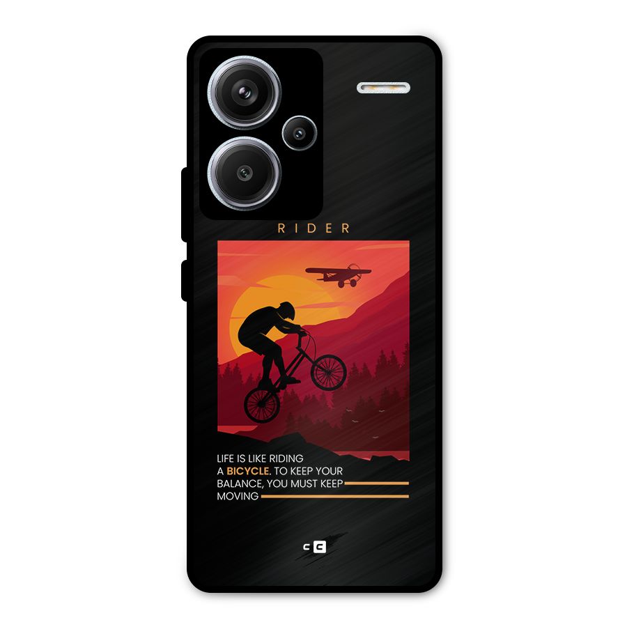 Keep Moving Rider Metal Back Case for Redmi Note 13 Pro Plus