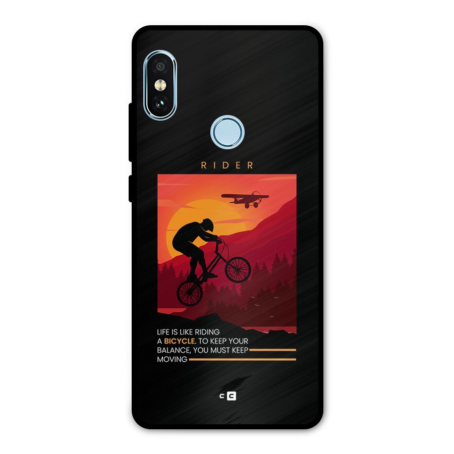 Keep Moving Rider Metal Back Case for Redmi Note 5 Pro
