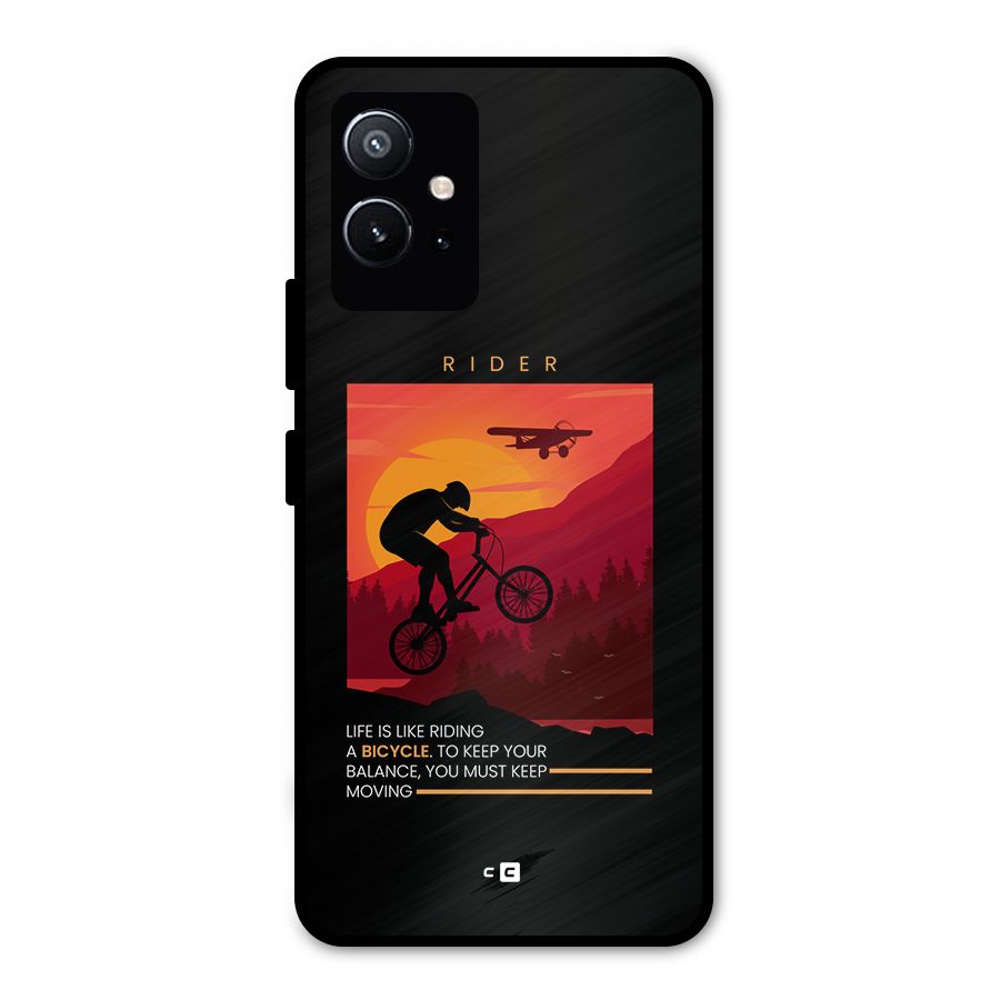Keep Moving Rider Metal Back Case for Vivo T1 5G