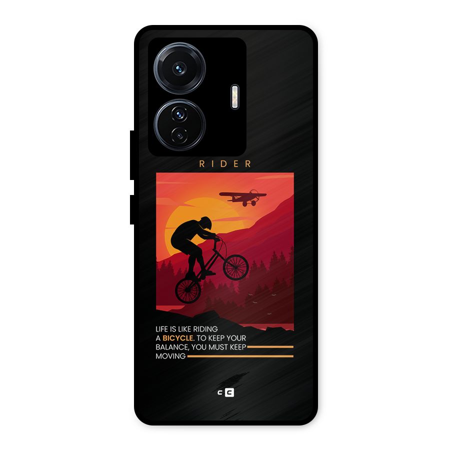 Keep Moving Rider Metal Back Case for Vivo T1 Pro