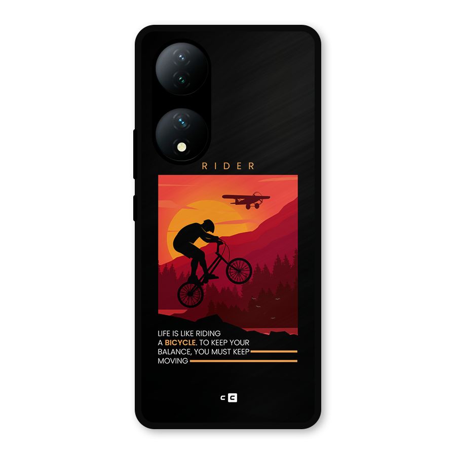 Keep Moving Rider Metal Back Case for Vivo T2