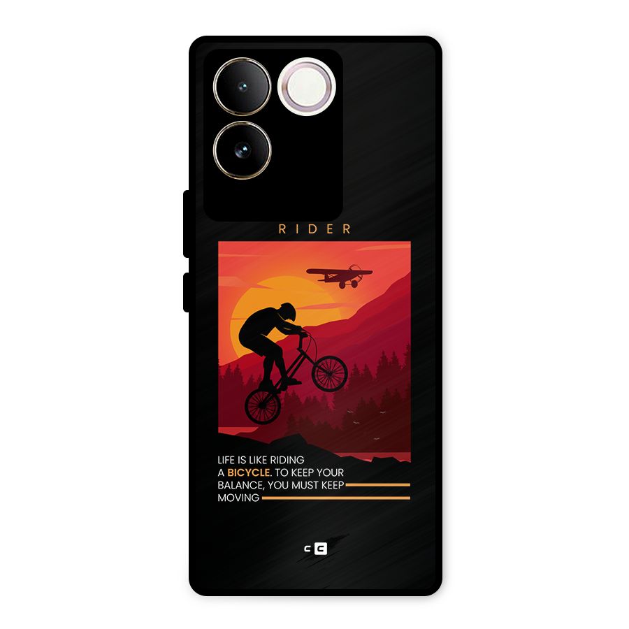 Keep Moving Rider Metal Back Case for Vivo T2 Pro