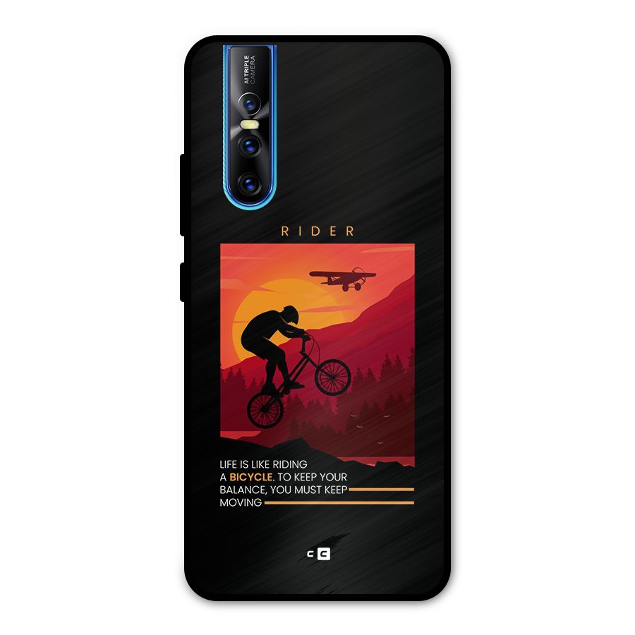 Keep Moving Rider Metal Back Case for Vivo V15 Pro