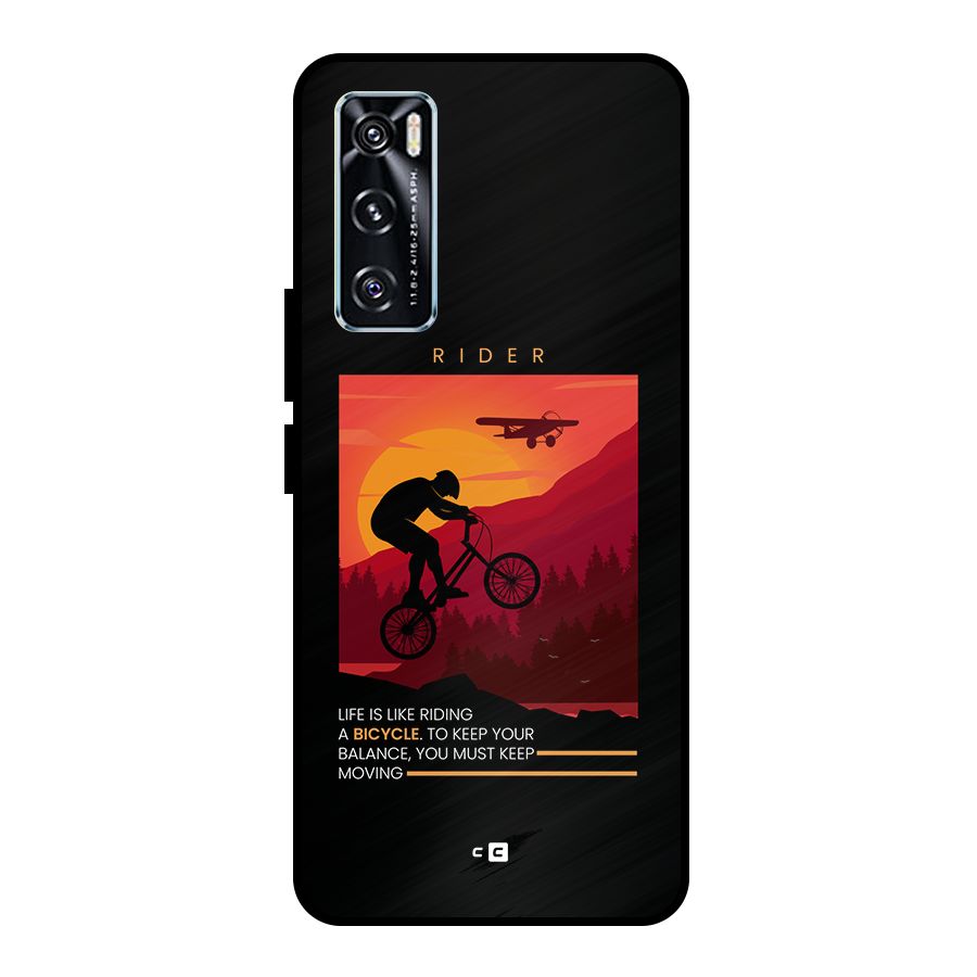Keep Moving Rider Metal Back Case for Vivo V20 SE
