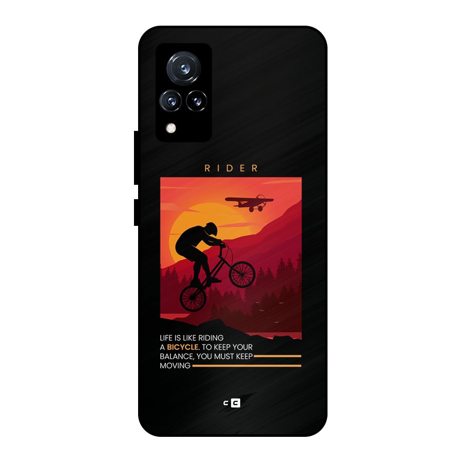 Keep Moving Rider Metal Back Case for Vivo V21 5G