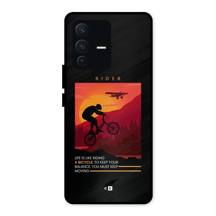 Keep Moving Rider Metal Back Case for Vivo V23 5G