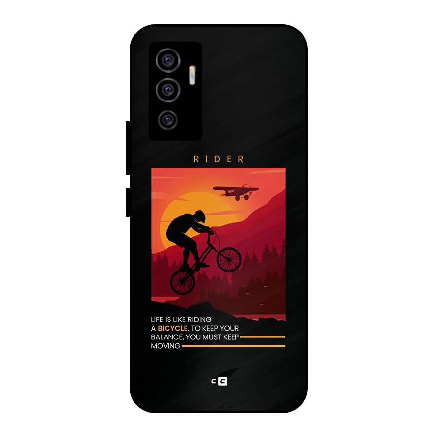 Keep Moving Rider Metal Back Case for Vivo V23e