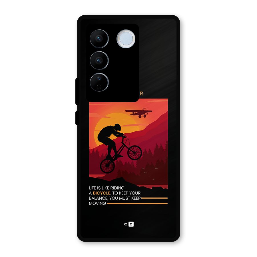 Keep Moving Rider Metal Back Case for Vivo V27
