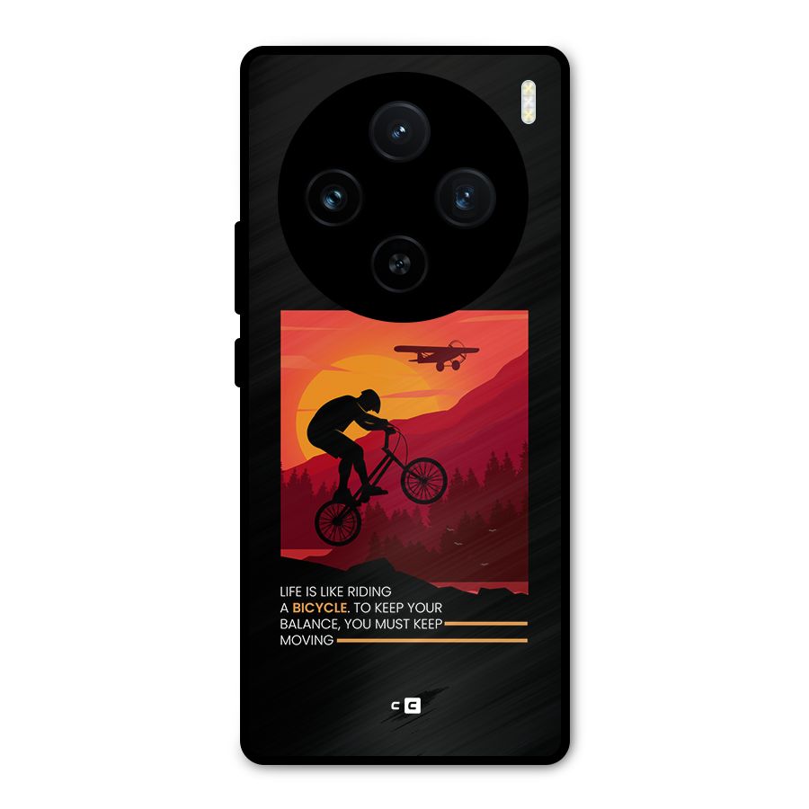 Keep Moving Rider Metal Back Case for Vivo X100