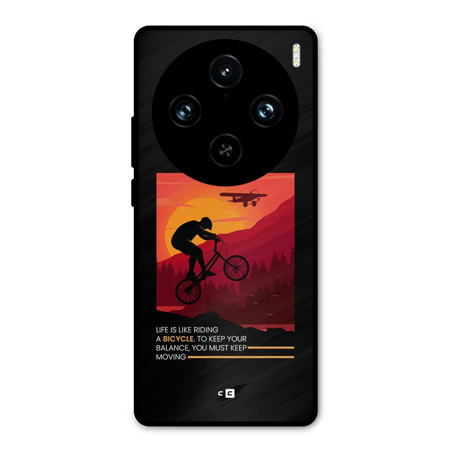 Keep Moving Rider Metal Back Case for Vivo X100 Pro