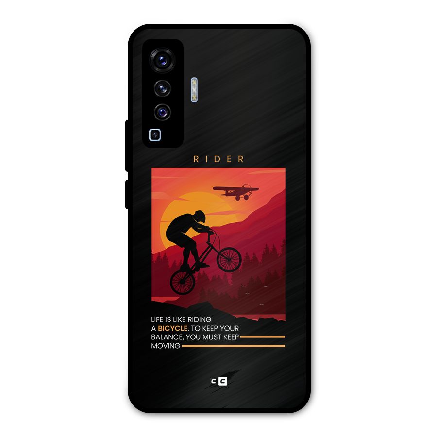 Keep Moving Rider Metal Back Case for Vivo X50