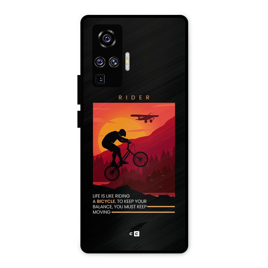 Keep Moving Rider Metal Back Case for Vivo X50 Pro