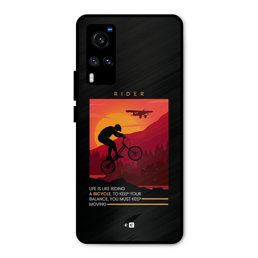 Keep Moving Rider Metal Back Case for Vivo X60