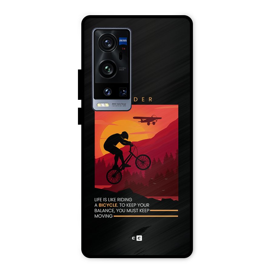 Keep Moving Rider Metal Back Case for Vivo X60 Pro Plus