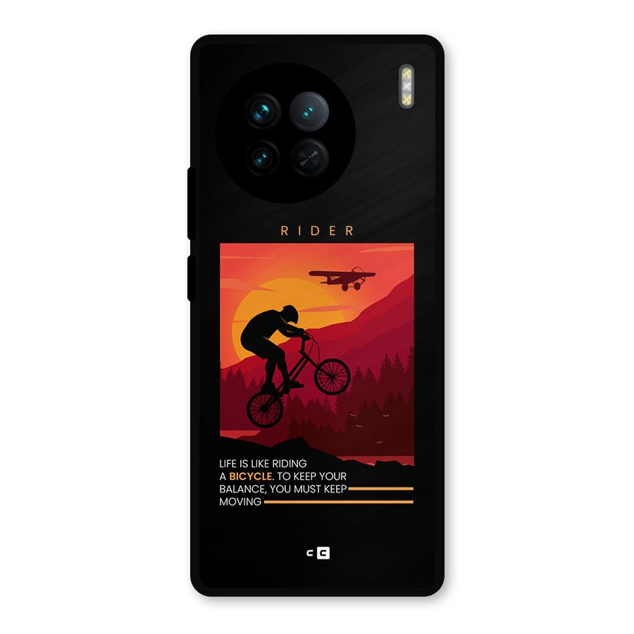 Keep Moving Rider Metal Back Case for Vivo X90