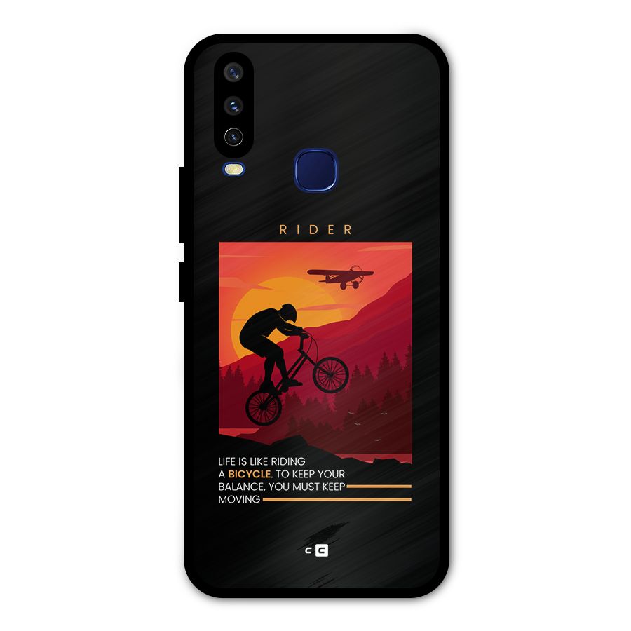 Keep Moving Rider Metal Back Case for Vivo Y15