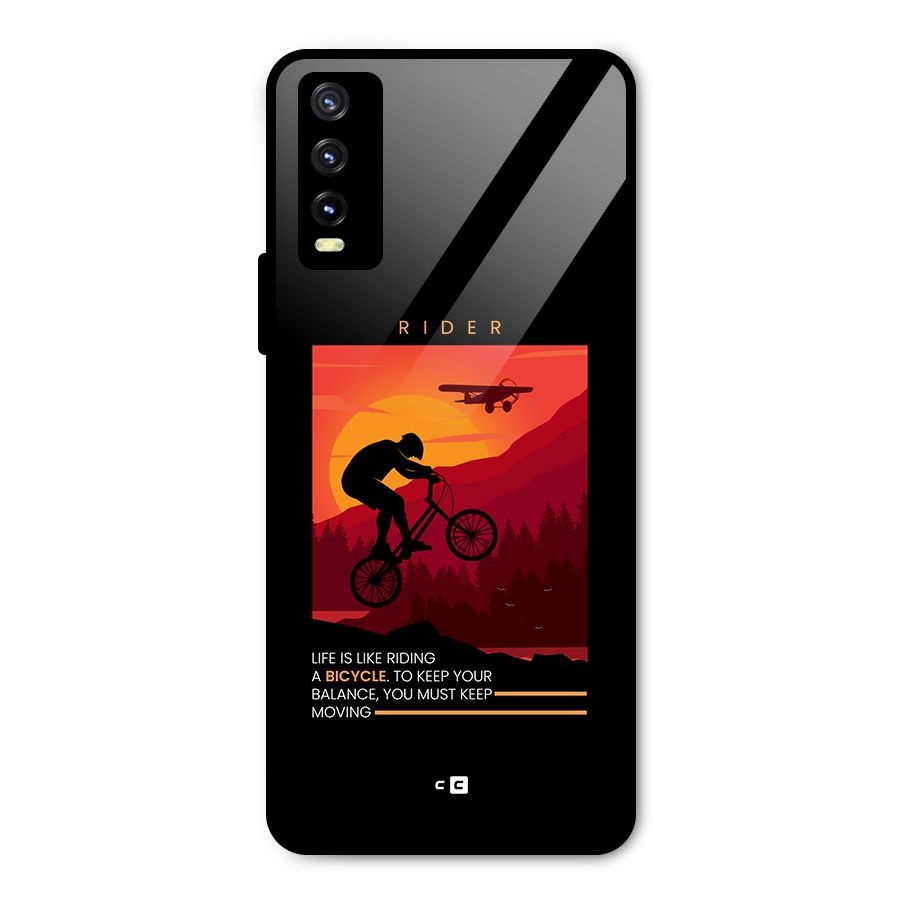 Keep Moving Rider Metal Back Case for Vivo Y20g